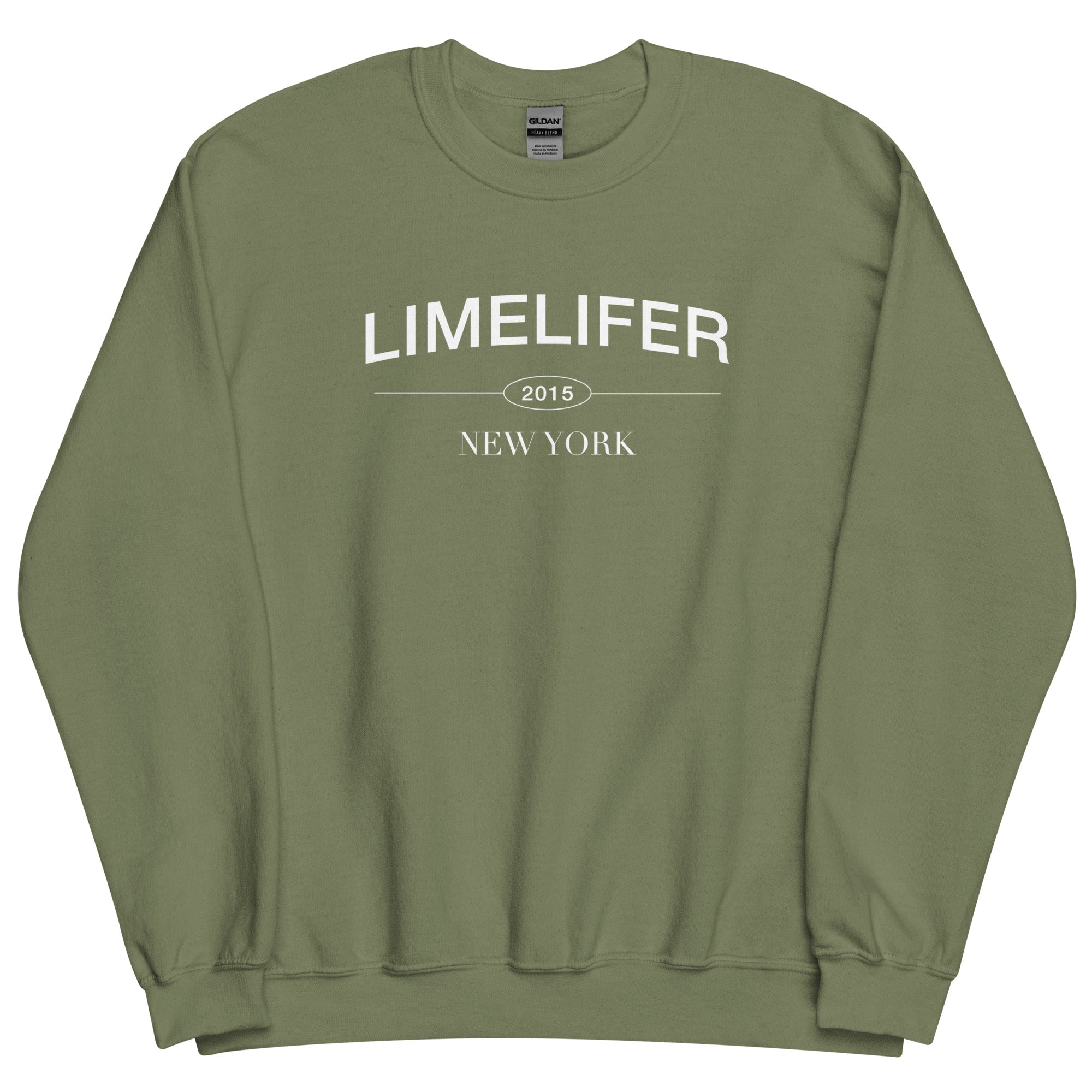 LIMELIFER NY - Unisex Sweatshirt in Dark Heather, Black and Military Green