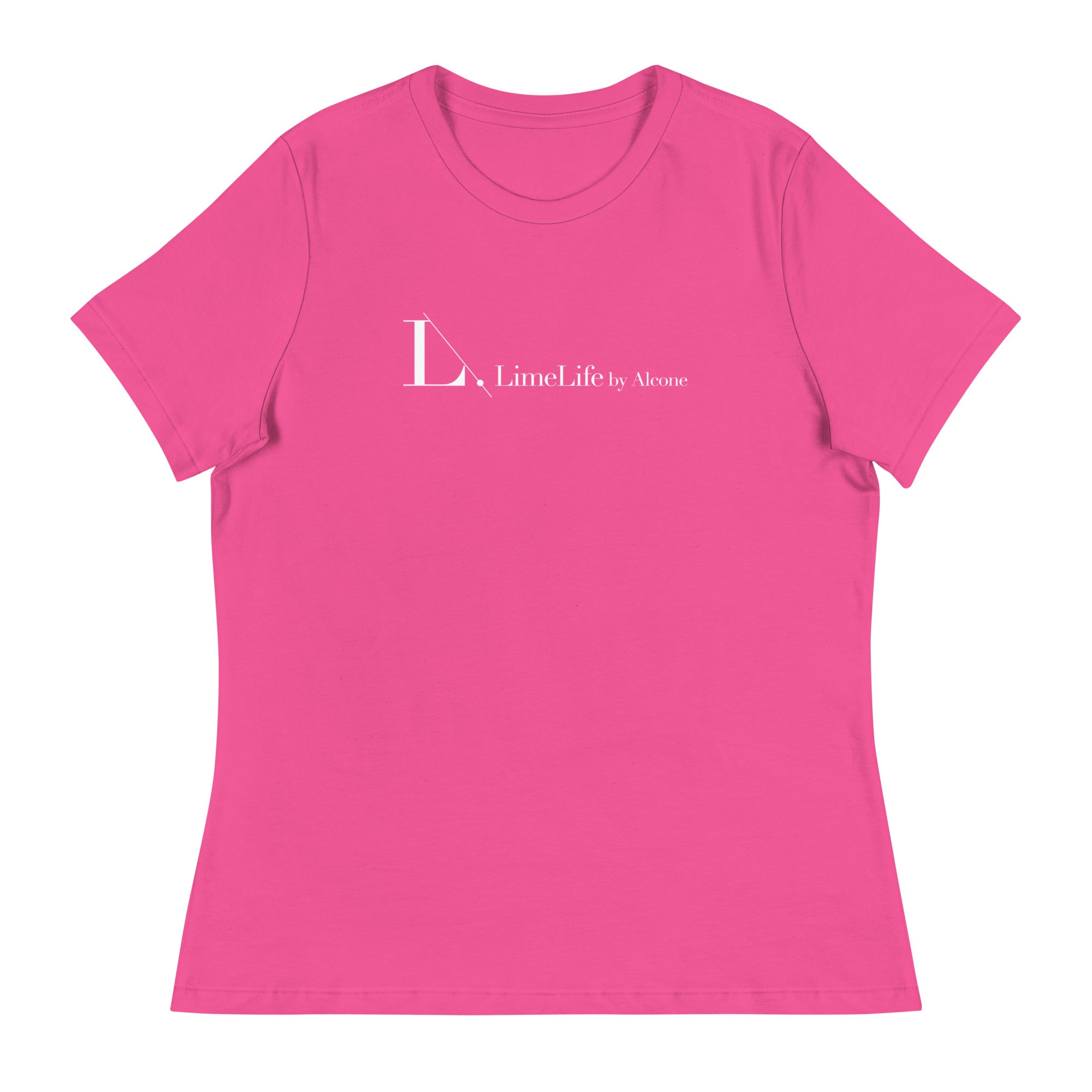 LimeLife by Alcone - Women's Relaxed T-Shirt in "LIMITED EDITION PINK" and black