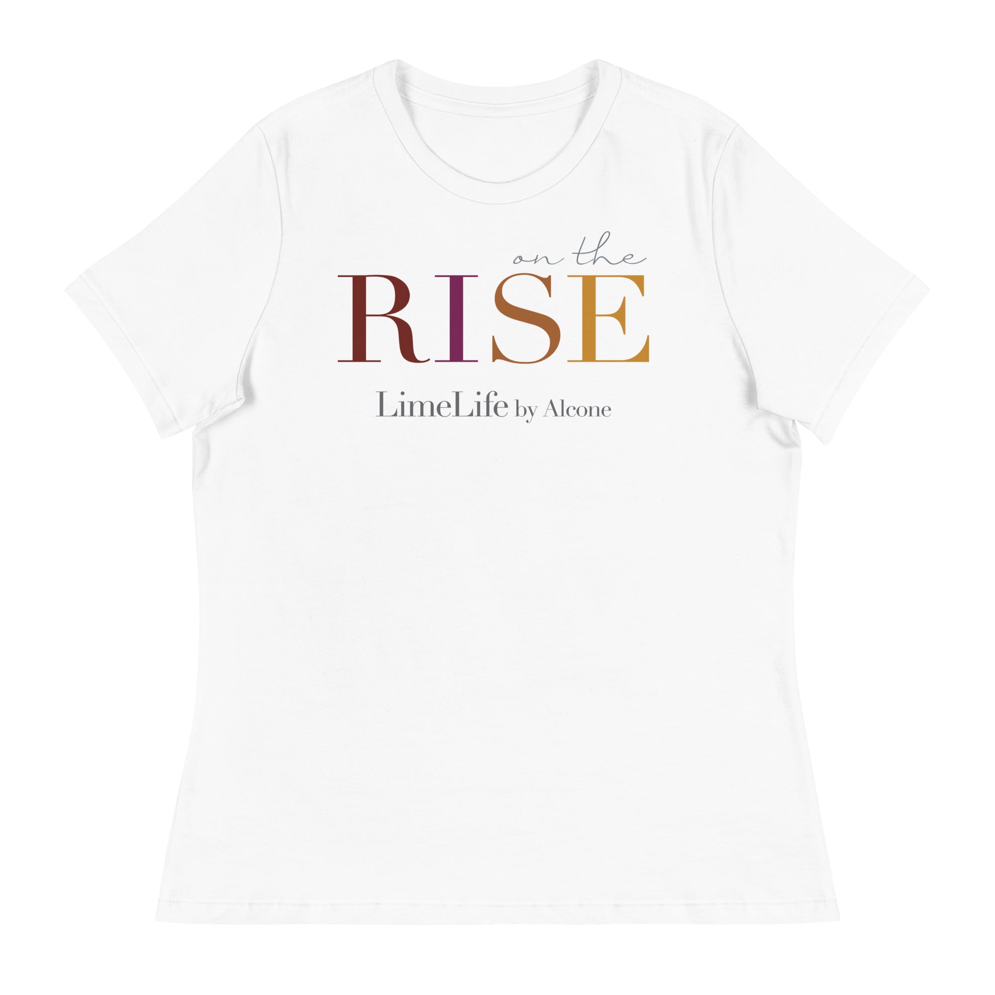 On the Rise - Women's Relaxed T-Shirt in Black, Dark Grey Heather and White