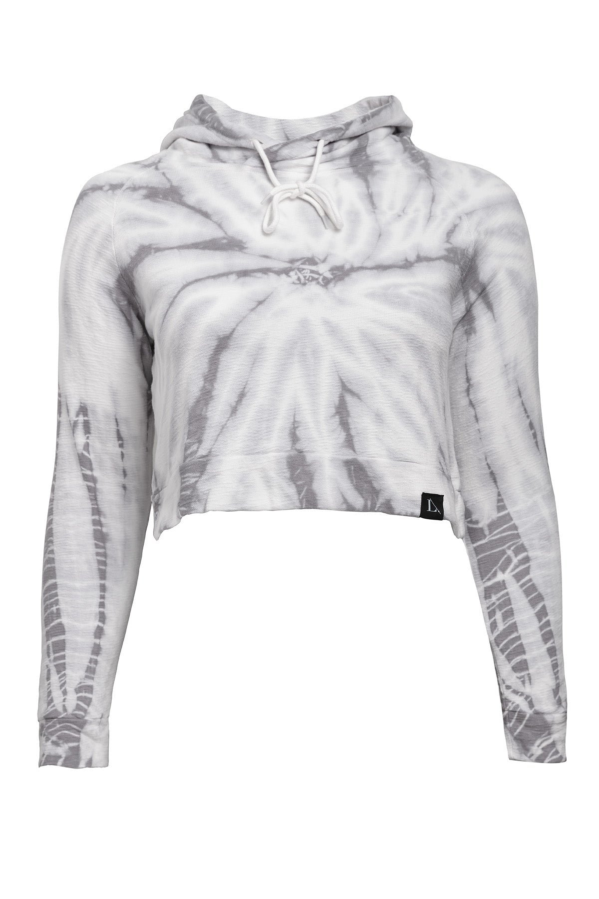 Terry Cotton Tie-Dye Cropped Hoodie Pullover