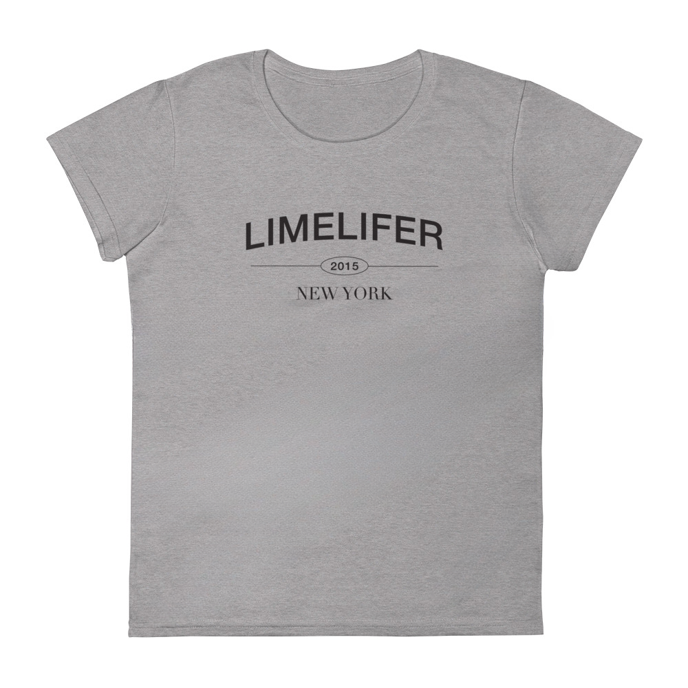 LIMELIFER NY - Women's short sleeve t-shirt in Heather Grey and White