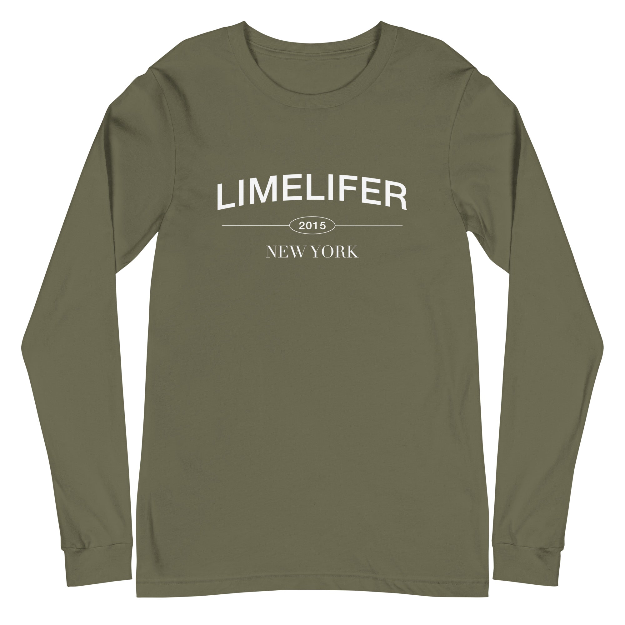 LIMELIFER NY - Unisex Long Sleeve Tee in Military Green, Black and Heather Mauve